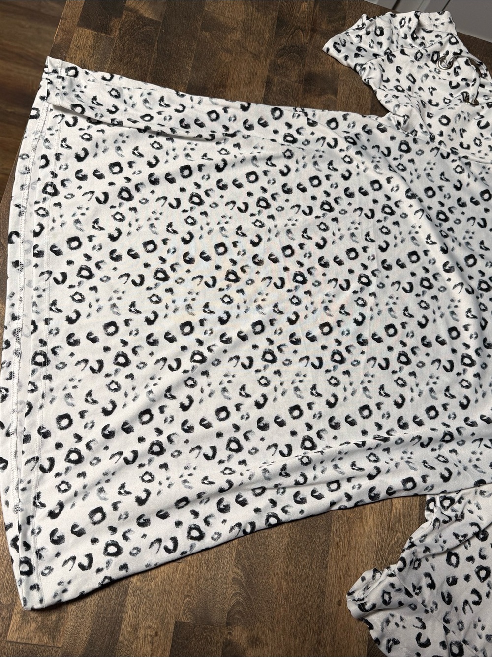 Classic White Leopard-Print Blouse